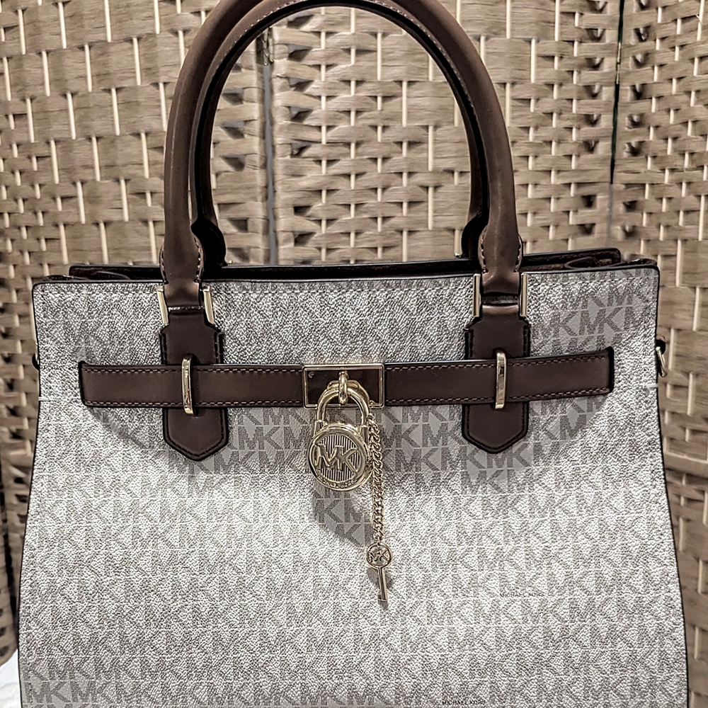 Michael Kors Signature Brown and Gray Tote Bag